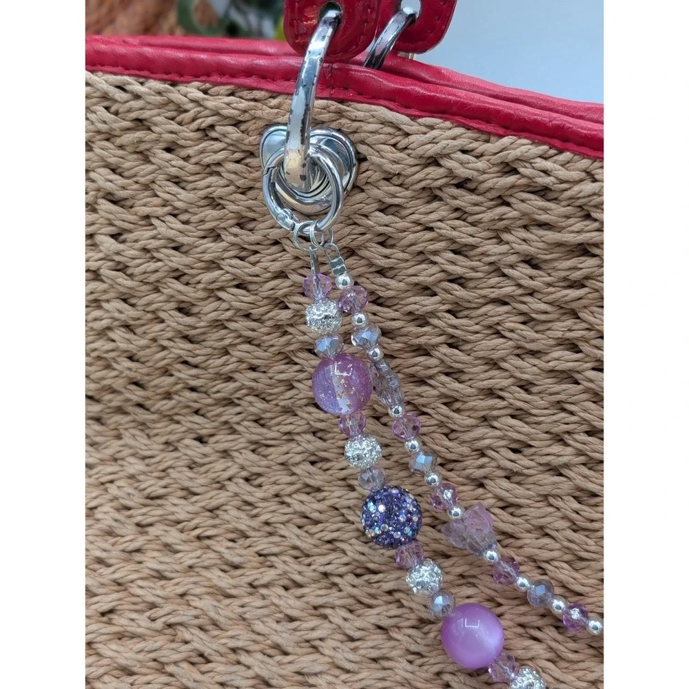 Purple Dragon Purse Or Phone Charm Beaded Handbag Accessory Jewelry Charm NEW